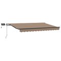 vidaXL Sklopná markíza Sivohnedá 350 x 250 cm Tkanina a hliník