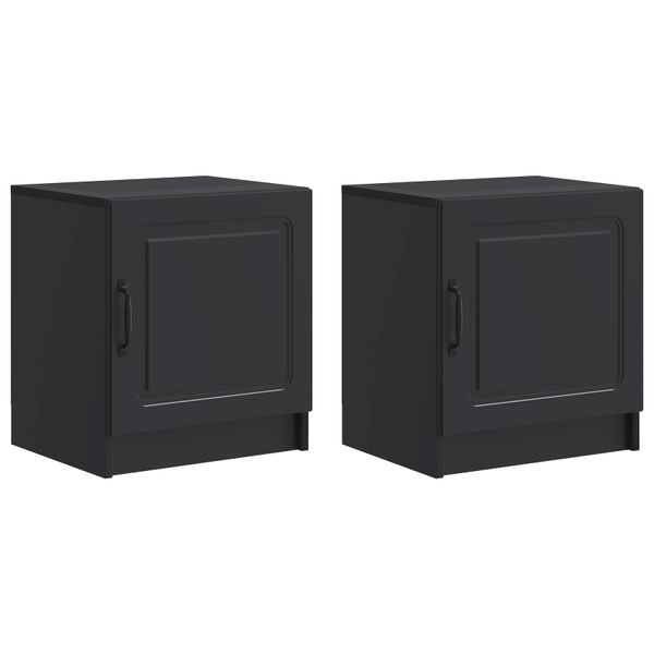 vidaXL Nočný stolík 2 pcs Čierna 43 x 34,5 x 47 cm Kompozitné drevo