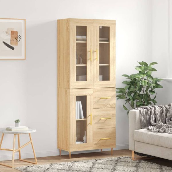 vidaXL Vysoká skrinka dub sonoma 69,5x34x180 cm spracované drevo