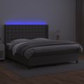 vidaXL Boxspring posteľ s matracom a LED sivá 180x200 cm umelá koža