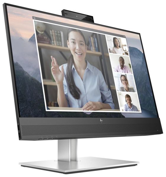 HP E24mv G4 23,8" 250/1000:1/DP/HDMI/VGA/CAM/2x2w LED monitor, 23,8", IPS, 1920x1080, 16:9, 1000:1, 5ms, 250cd/m2, DisplayPort, HDMI, VGA, 4x USB, Pivot, repro, cerno-stríbrný