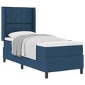 vidaXL Posteľ s pružinovým rámom s vankúšom Modrá 200 x 80 cm látka