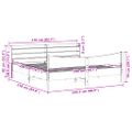 vidaXL Posteľný rám s čelom biely 200x200 cm masívna borovica
