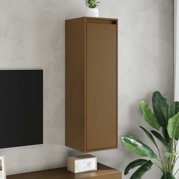 vidaXL Nástenné skrinky 2ks medovo-hnedé 30x30x100 cm masívna borovica