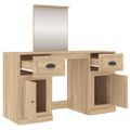 vidaXL Toaletný stolík so zrkadlom dub sonoma 130x50x132,5 cm
