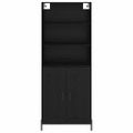 vidaXL Highboard Čierny dub 69,5 x 34 x 180 cm Kompozitné drevo