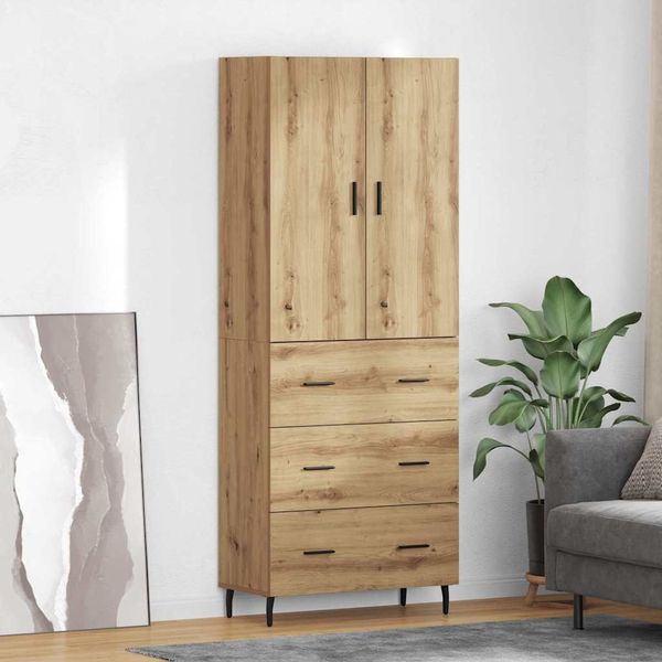 vidaXL Highboard 2 ks Remeselný dub 69,5 x 34 x 180 cm