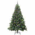 vidaXL Umelý vianočný stromček s 300 LED-i Zelená 210 cm PE a PVC