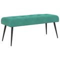 vidaXL Lavica s gombíkovým prešívaním Tyrkysová 110 x 40 x 46 cm Zamat