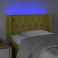 vidaXL Čelo postele s LED zelené 83x16x78/88 cm látka