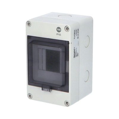 Rozvádzač FlatBOX 5904 IP65, 4mod., na omietku, priehľ. dvere, 170x105x112mm