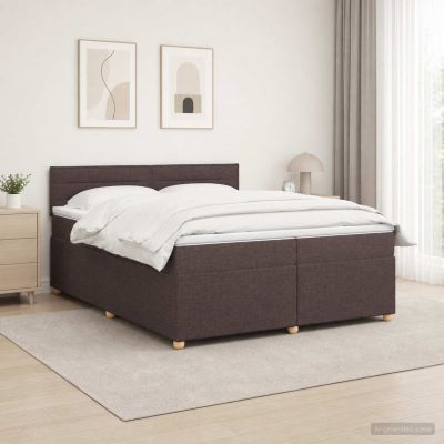 vidaXL Posteľ boxspring s matracom Tmavohnedá 200 x 200 cm Látka