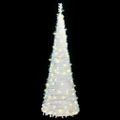 vidaXL Umelý vianočný stromček vyskakovací 150 LED biely 180 cm