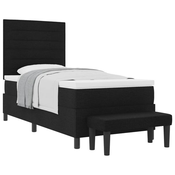 vidaXL Posteľ s pružinovým rámom Čierna 90 x 190 cm látka