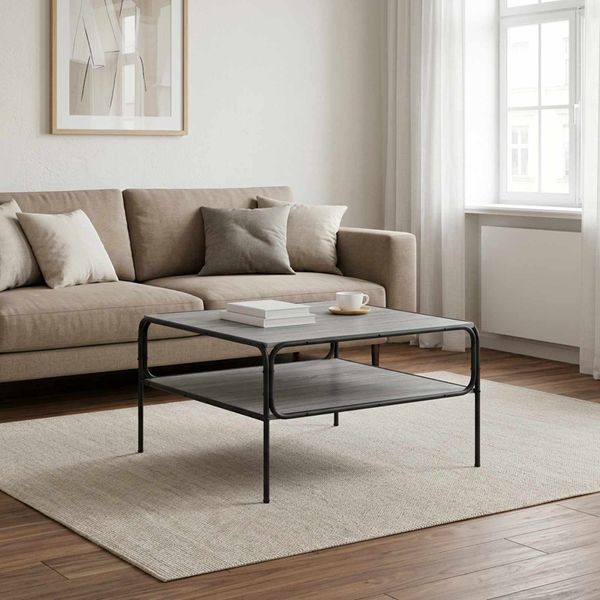 vidaXL Bočný stôl Sivý Sonoma 100 x 50 x 46 cm Kompozitné drevo