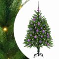 vidaXL Vianočný stromček s 150 LED-i so stojanom Zelená 120 cm PE