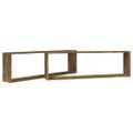 vidaXL Kockové police 2 ks dymový dub 100x15x30 cm spracované drevo