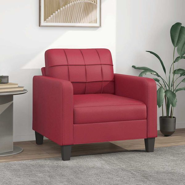 vidaXL Kreslo vínovo-červené 60 cm umelá koža