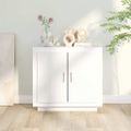 vidaXL Komoda biela 80x40x75 cm spracované drevo