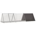vidaXL Klietka pre králiky antracitová 302,5x80,5x71 cm pozinkovaná oceľ