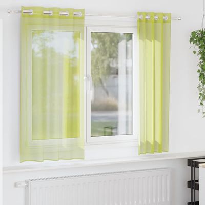 vidaXL Voálové závesy s priechodkami 2 ks Apple Green 140x175 cm