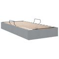 vidaXL Otomanový posteľný rám s úložiskom Svetlosivá 90 x 190 cm látka