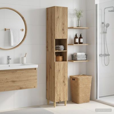 vidaXL Kúpeľňový kabinet s otvorenou poličkou DELFT Dub artisan