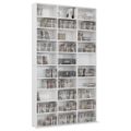 vidaXL Skrinka na CD, lesklá biela 102x23x177,5 cm, kompozitné drevo