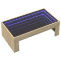 vidaXL Konferenčný stolík s nekonečnými LED dub sonoma 90x50x30 cm