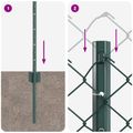 vidaXL Sieťový plot s stĺpom 25 x 0,4 m PVC potiahnutá oceľ Zelená