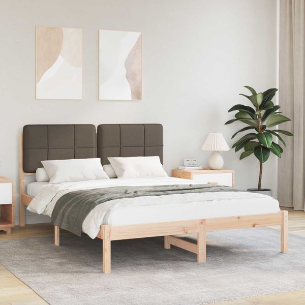 vidaXL Rám postele s čalúneným čelom Sivohnedá 140 x 190 cm