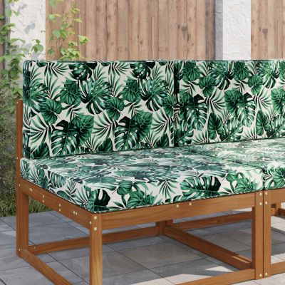 vidaXL Vankúš na vonkajšiu pohovku 2 pcs Vzor listov Polyester