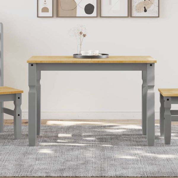 vidaXL Jedálenský stôl Corona sivý 112x60x75 cm borovicový masív