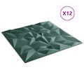 vidaXL Nástenné panely 12 ks 50 x 50 cm Amethyst Zelený XPS Pena
