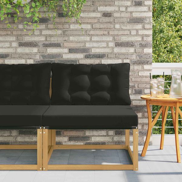 vidaXL Záhradná stredná sedačka s vankúšom Biela 79 x 83 x 73 cm oceľ