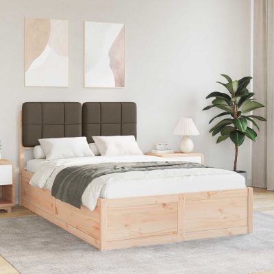 vidaXL Rám postele s čalúneným čelom Sivohnedá 120 x 200 cm