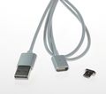 MyMax AA-1186 Magnetický kábel MicroUSB, strieborný