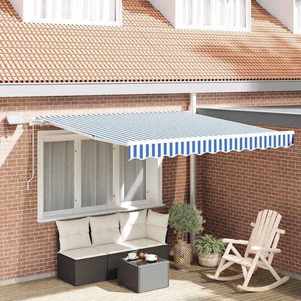 vidaXL Zatemniteľná markíza Modrá a biela 350 x 250 cm