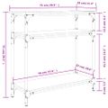 vidaXL Konzolový stolík sivý sonoma 75x29x75 cm kompozitné drevo