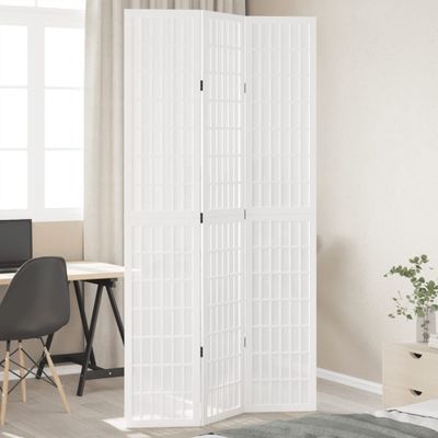 vidaXL Paraván 3 panely biely masívne drevo paulovnie