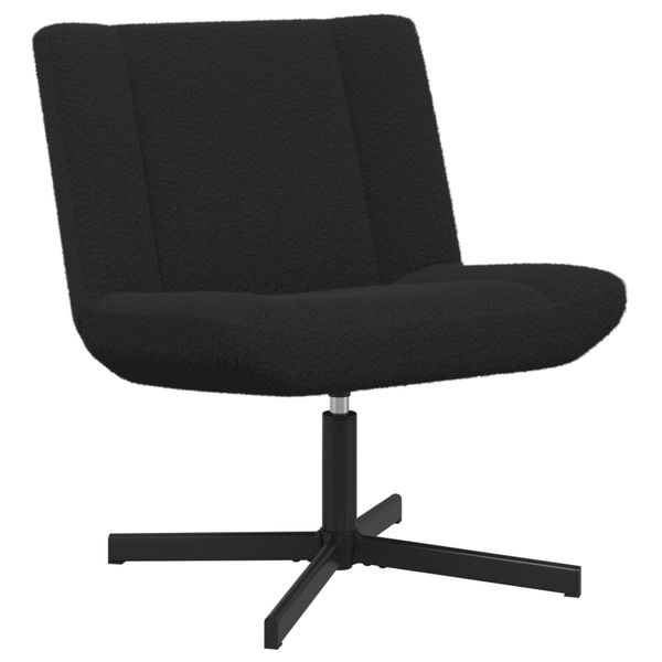 vidaXL Otočná stolička Čierna 63 x 75 x 76 cm Ovčia kože