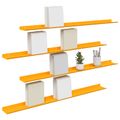 vidaXL Závesná polica 4 ks Horčicová žltá 100 x 9 x 2,5 cm Oceľ