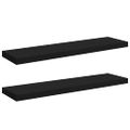 vidaXL Plávajúce nástenné police 2 ks, čierne 90x23,5x3,8 cm, MDF