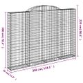 vidaXL Oblúkové gabionové koše 4ks 300x30x200/220cm pozinkované železo