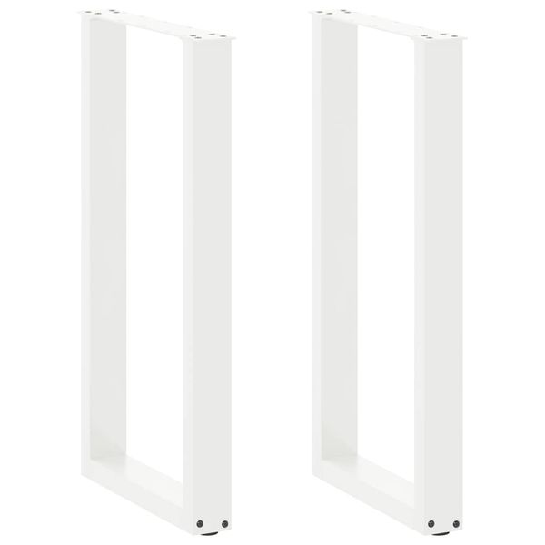 vidaXL Nohy barového stola v tvare U, 2 ks, biele, 40 x (90-91) cm, oceľové