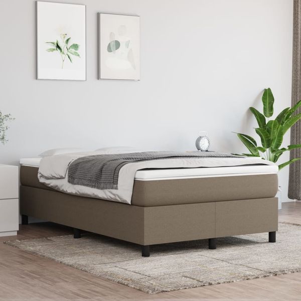 vidaXL Posteľný rám s boxspringom sivohnedá 120x200 cm látka