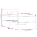 vidaXL Posteľný rám bez matraca dymový dub 75x190 cm kompozitné drevo