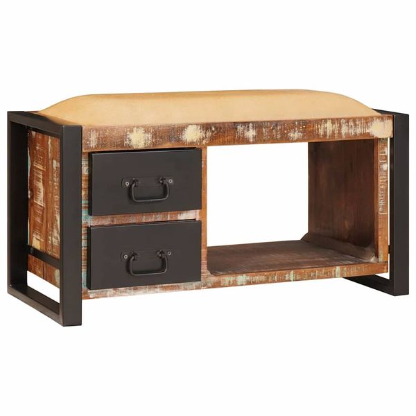 vidaXL Úložná lavička Viacfarebný 80 x 35 x 40 cm Recyklovaný masív