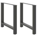 vidaXL Nohy k jedálenskému stolu, antracitové, 2 ks, 70 x (72-73) cm, oceľové