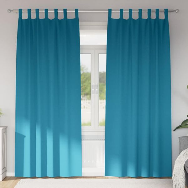 vidaXL Záclony na zatemnenie s krúžkami 2 pcs Tyrkysová 260 x 140 cm